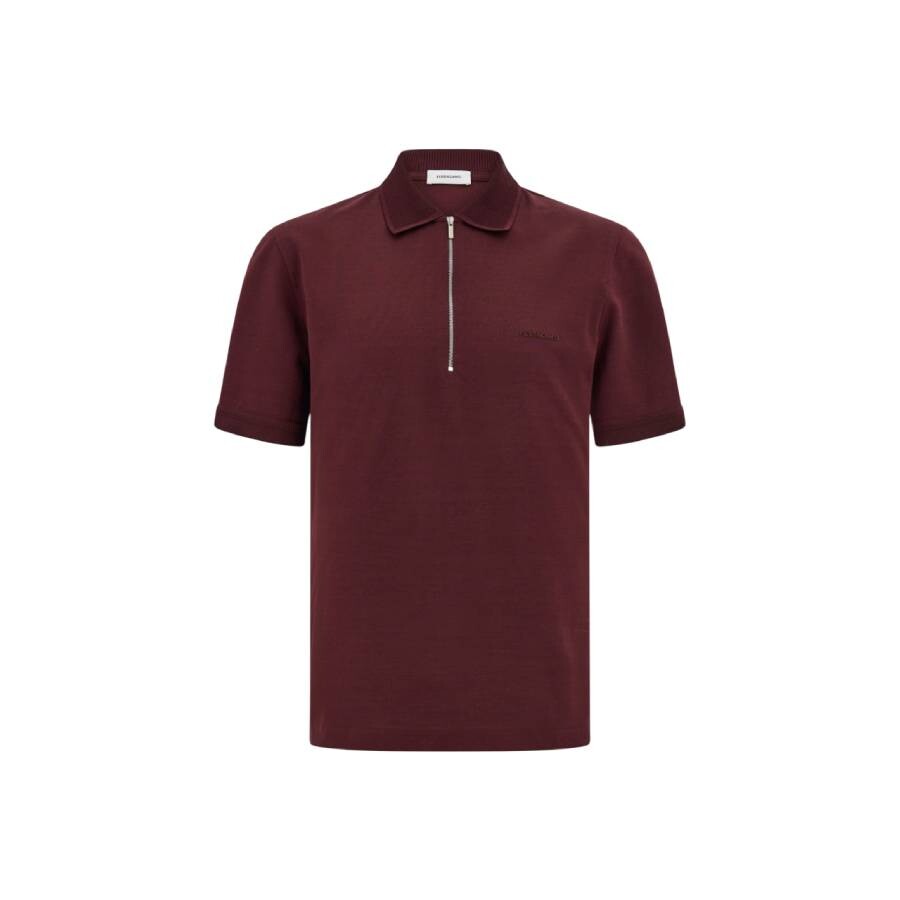 Embroidered Logo Zip Collar Polo Shirt, Size Small