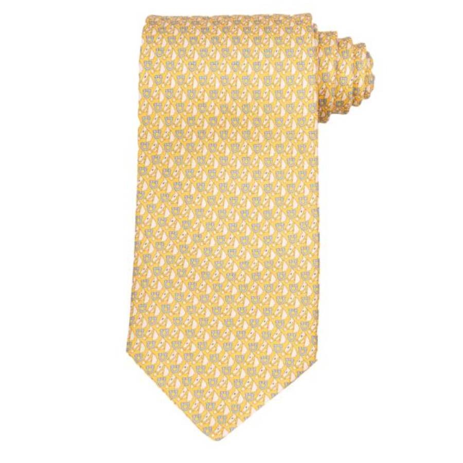 Equestrian Print Silk Tie