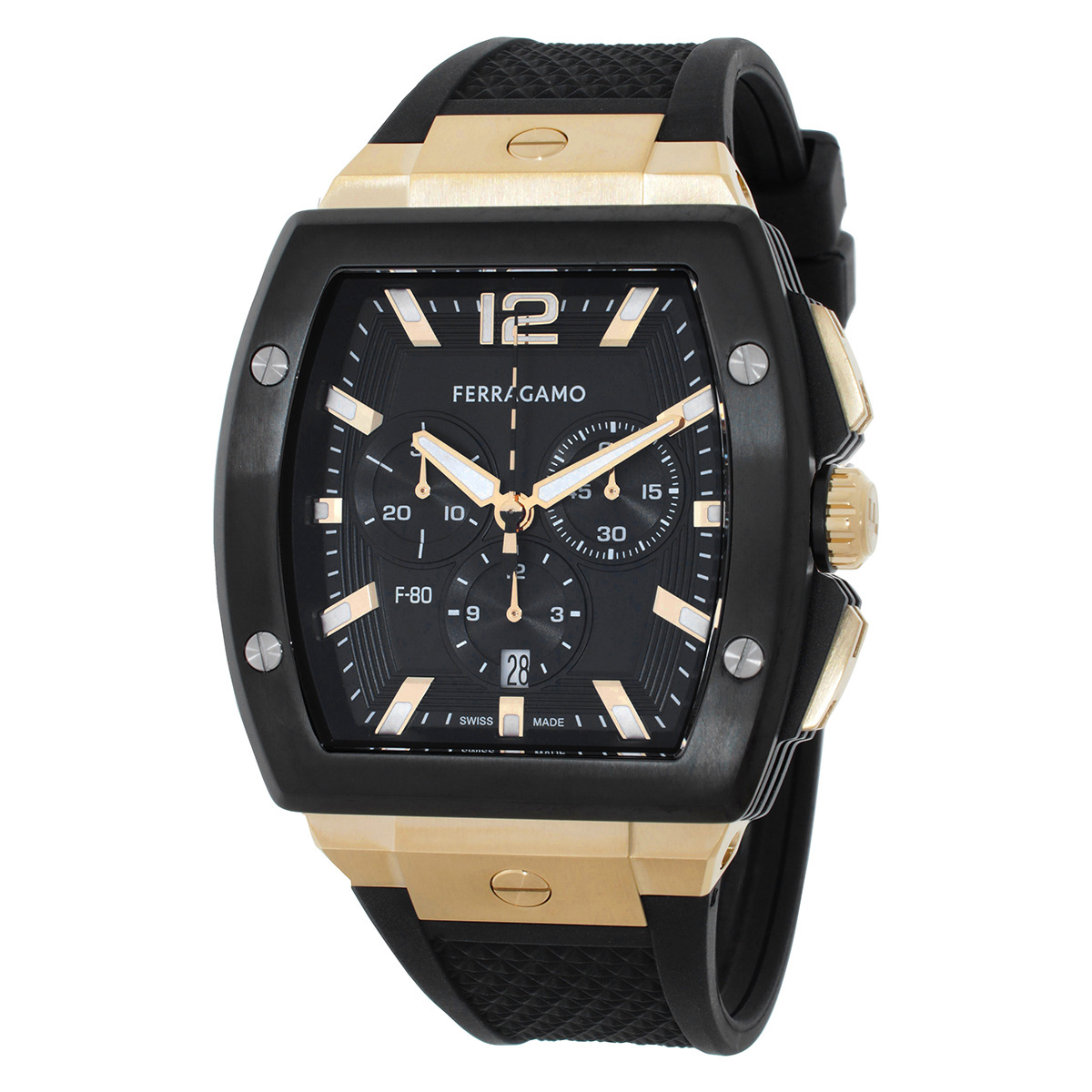 Ferragamo F-80 Chronograph Quartz Black Dial Men's Watch SFKE00624