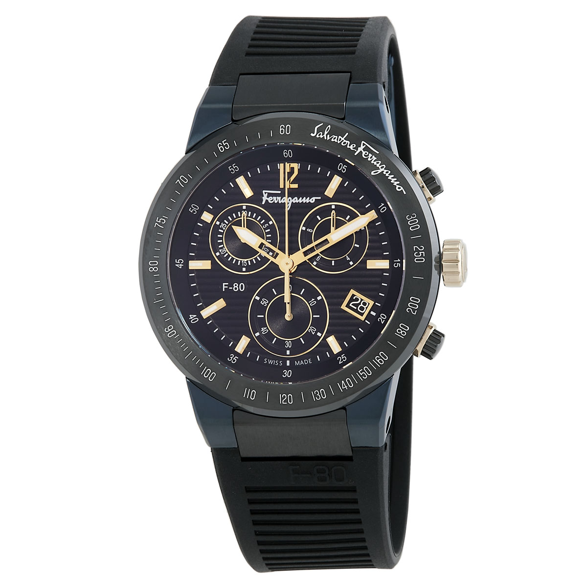 Ferragamo F-80 Chronograph Quartz Black Dial Men's Watch SFUO00121
