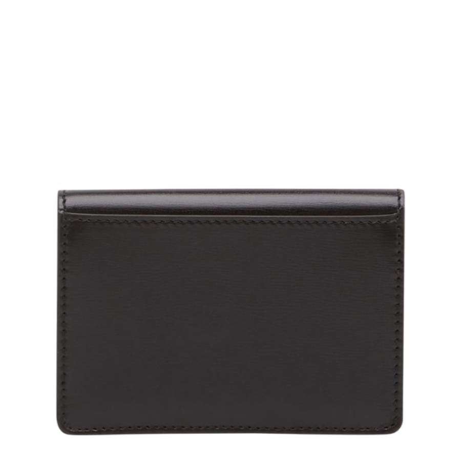 Ferragamo Fiamma Leather Card Holder In Black