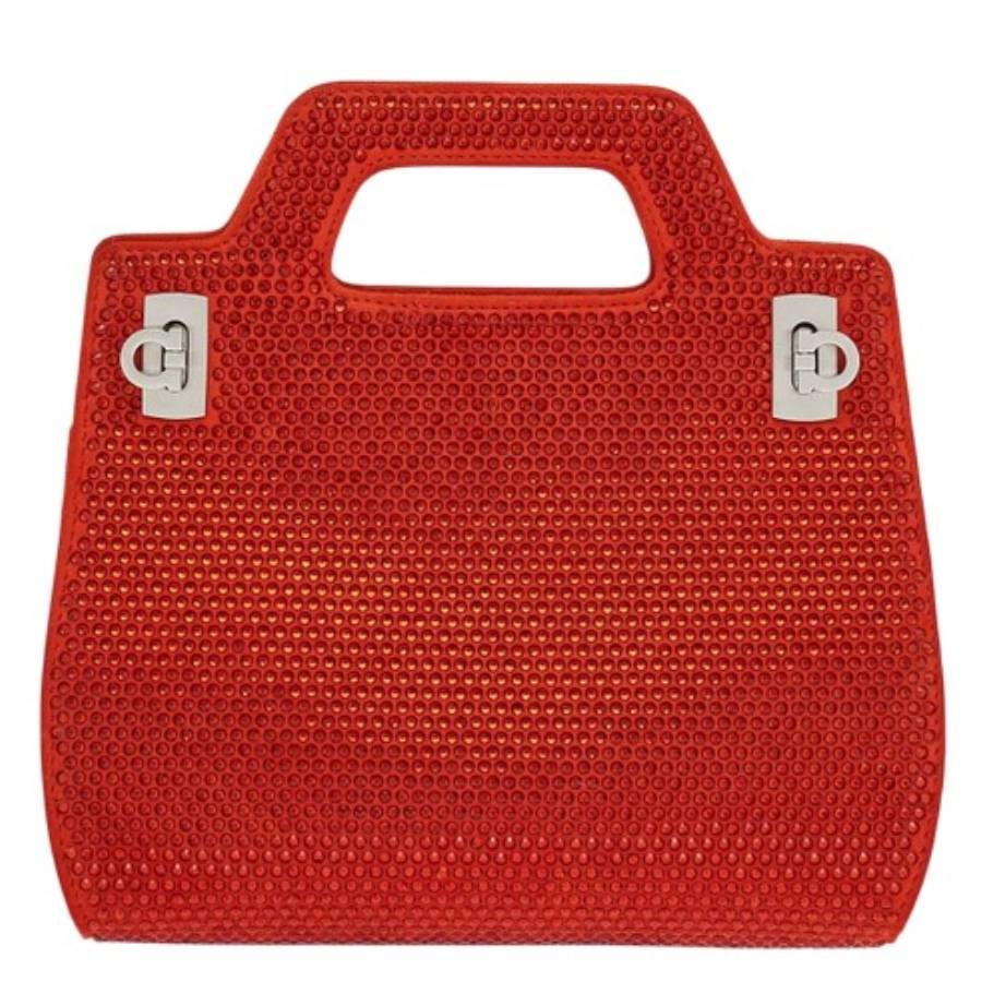 Ferragamo Flame Red Wanda Mini Bag With Crystals 213688 760558