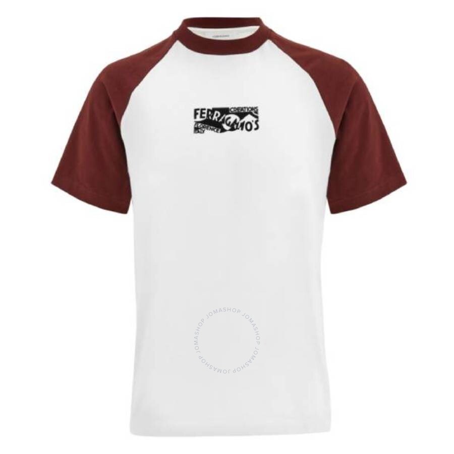 Ferragamo Flock Print Cotton T-shirt In White