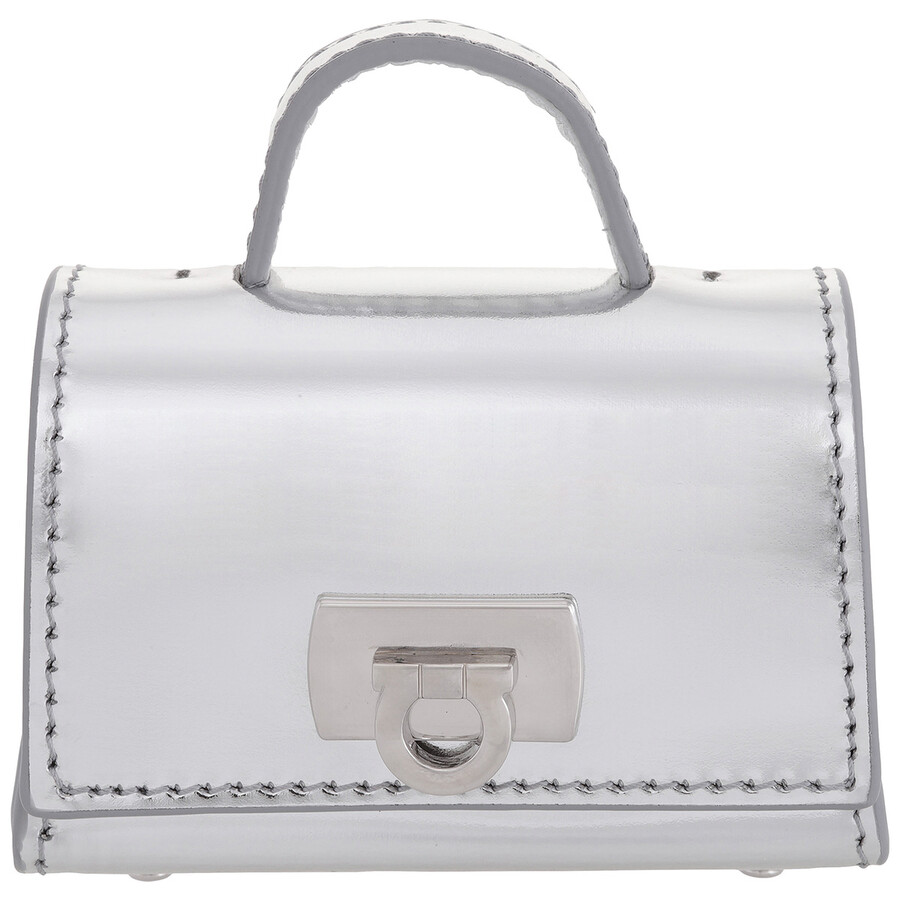 Ferragamo Gancini-buckle Leather Airpod Pro Case In Grey