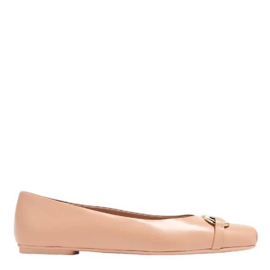 Ferragamo Gancini Buckle Ballet Flats In Pink