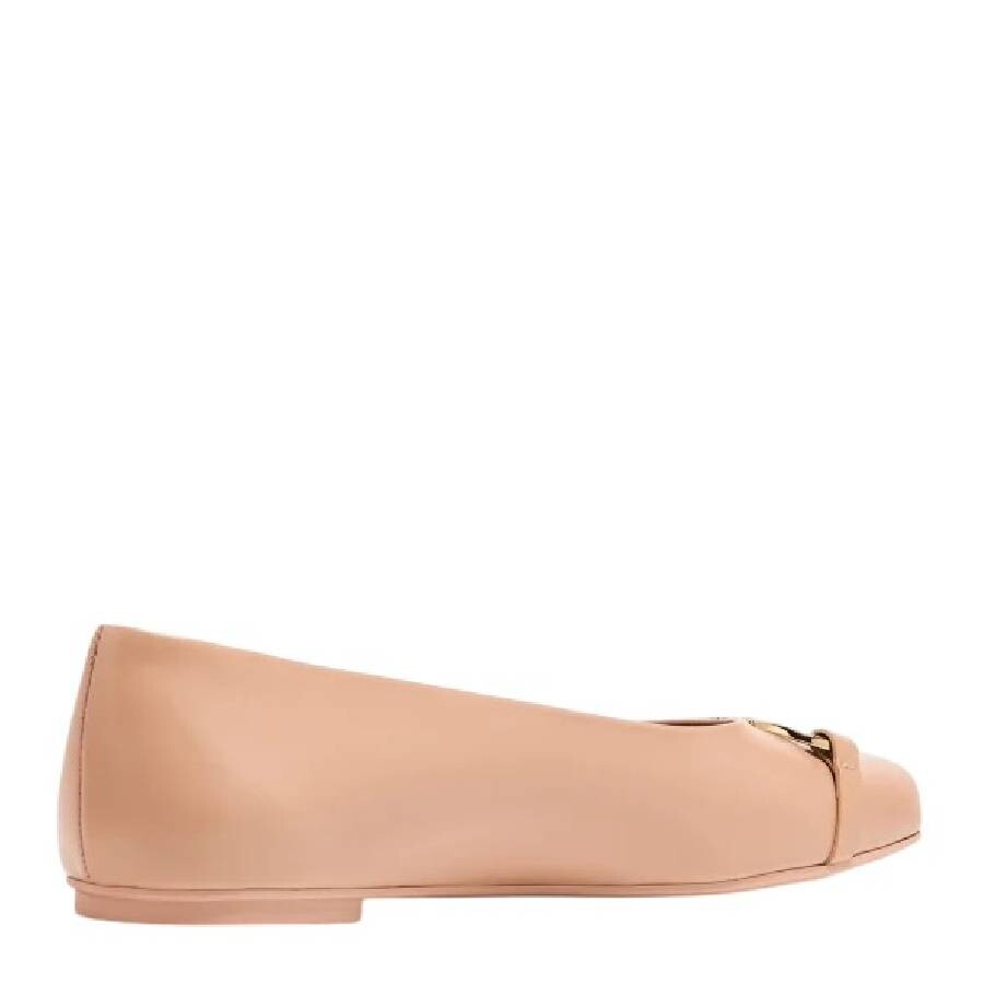 Ferragamo Gancini Buckle Ballet Flats In Pink