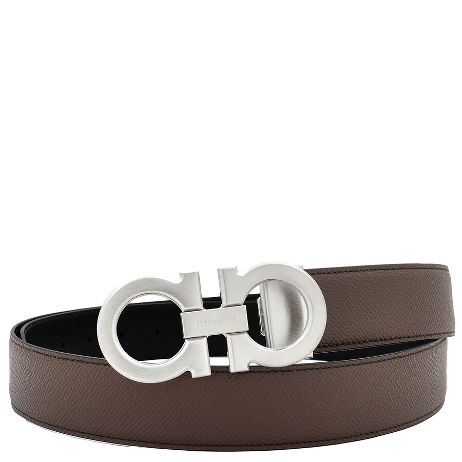 Ferragamo Gancini Buckle Reversible Calf Leather Belt, Size