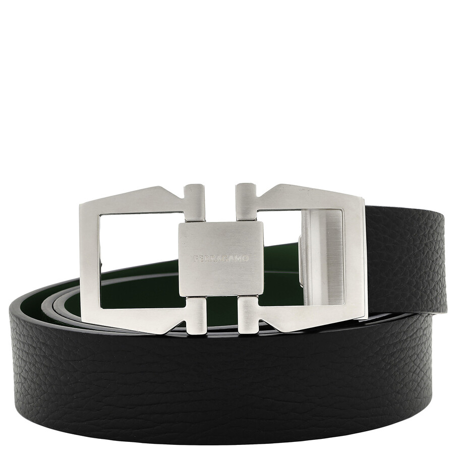 Ferragamo Gancini Buckle Square End Calf Leather Belt, Brand