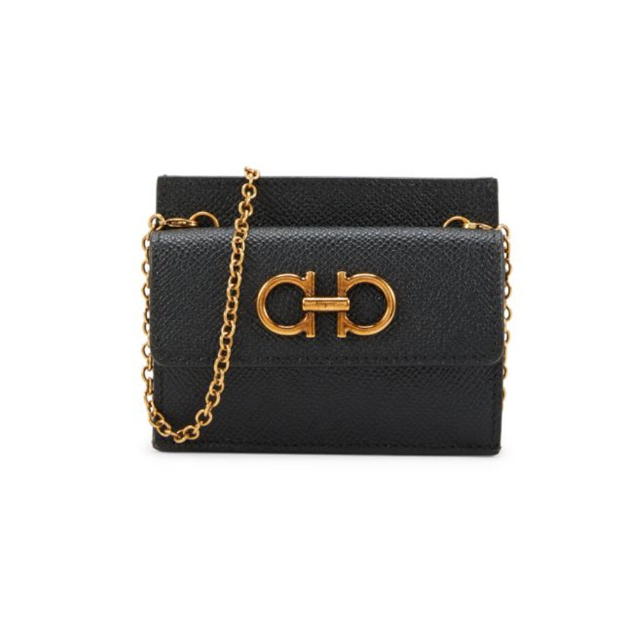 Ferragamo Gancini Credit Card Holder In Black