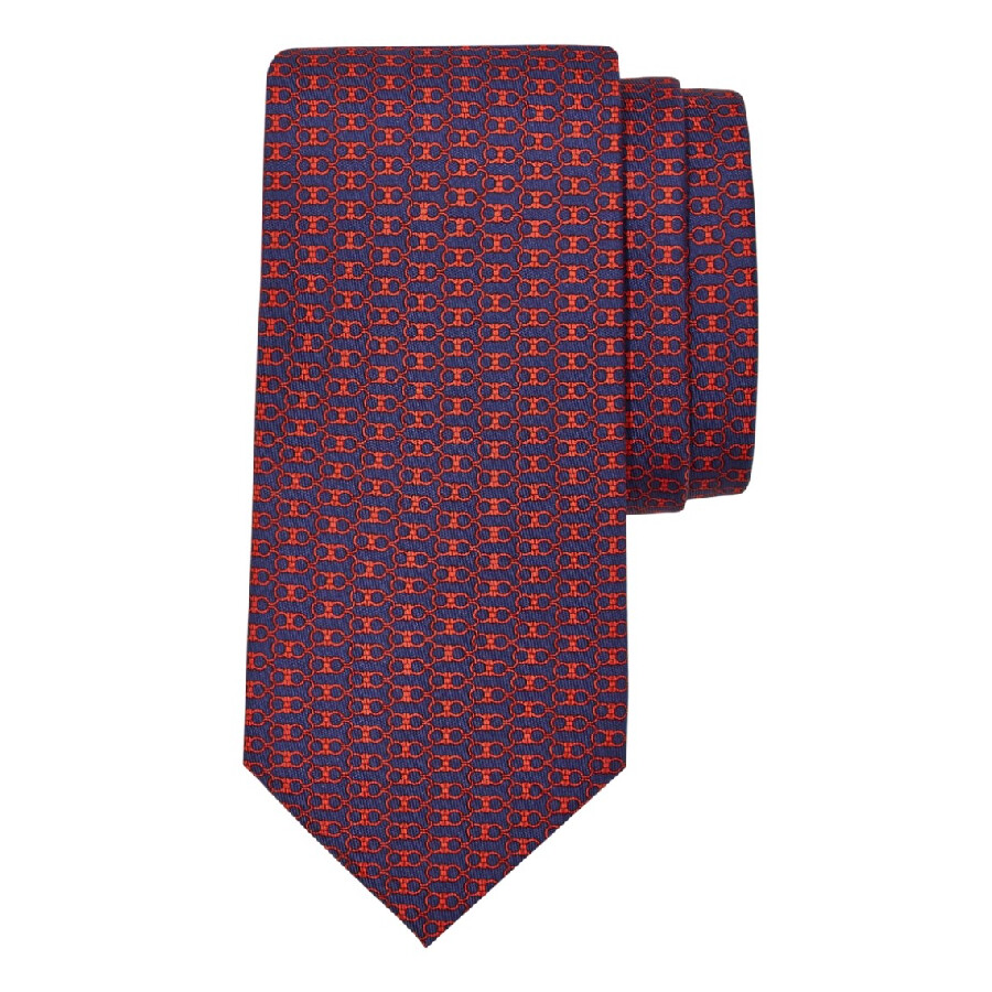 Gancini Print Silk Tie