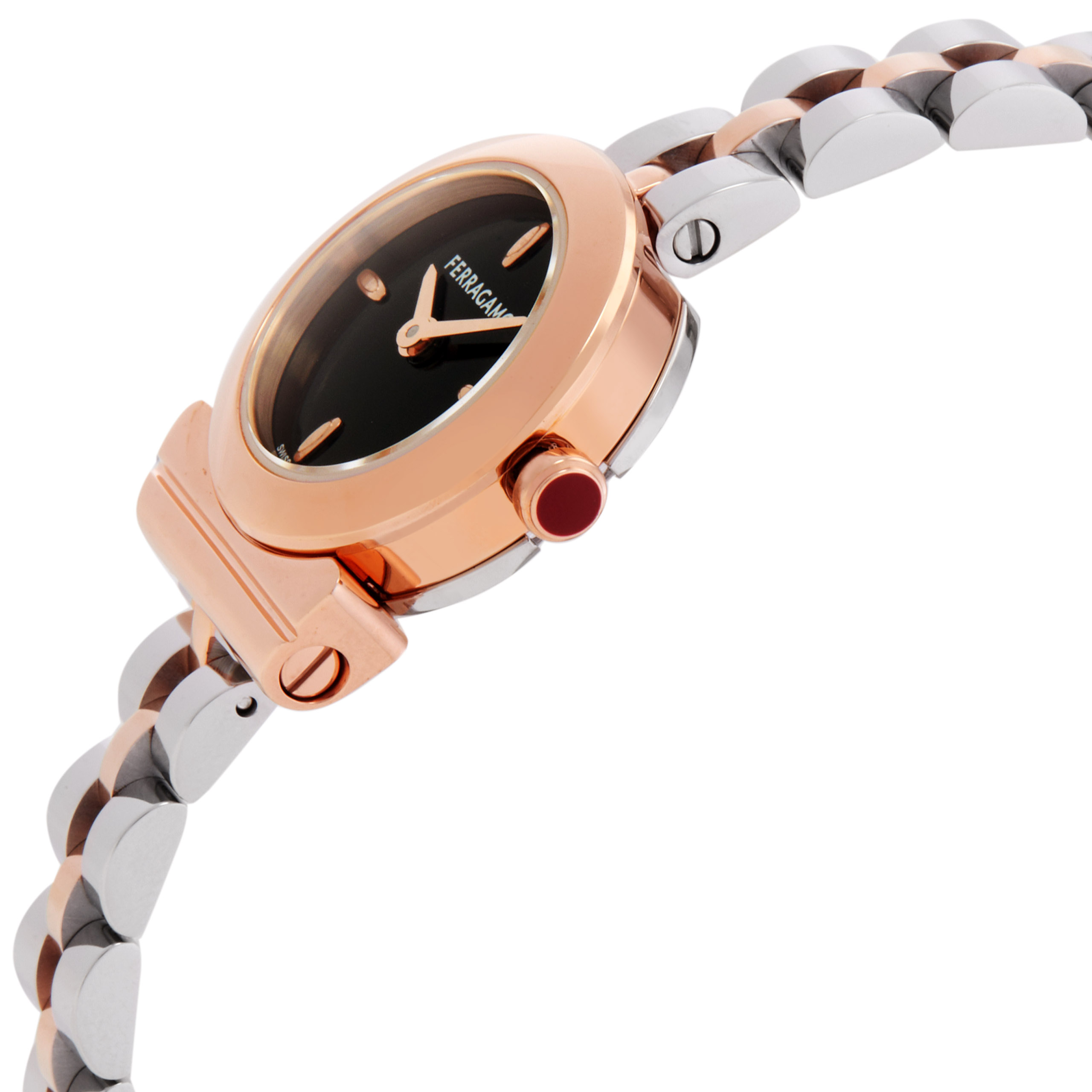 SALVATORE FERRAGAMO 간치니 쿼츠 블랙 다이얼 여성 시계 SFKK01623