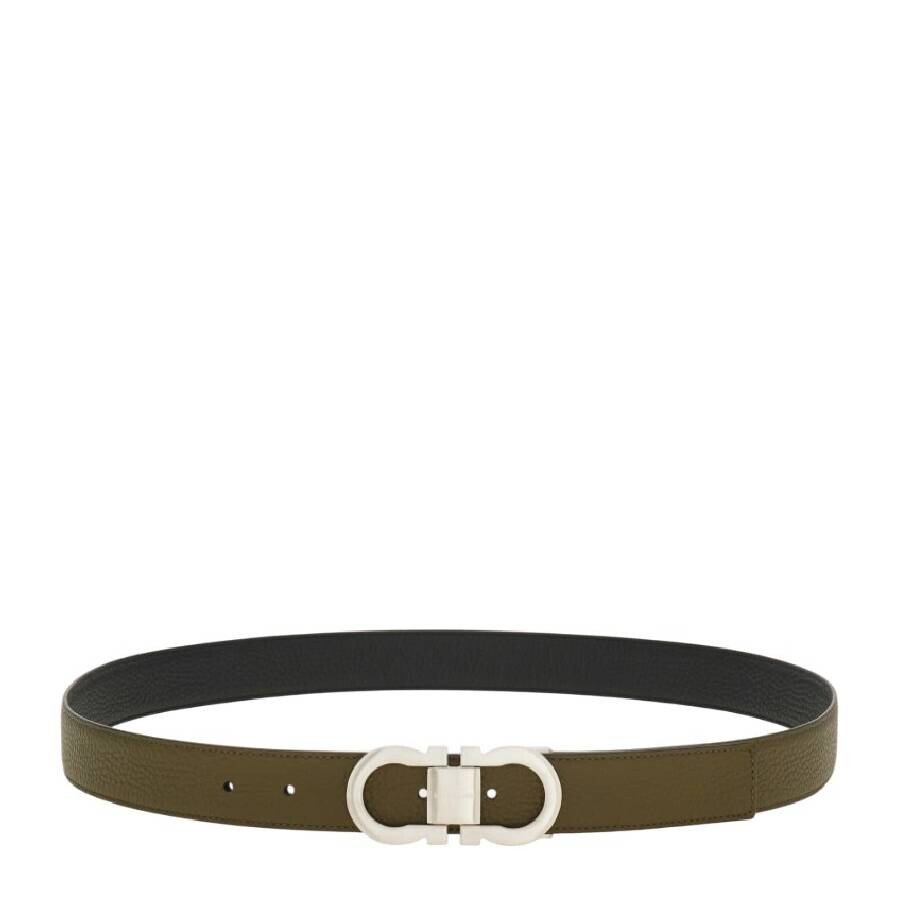 Ferragamo Gancini Reversible Belt In Grey