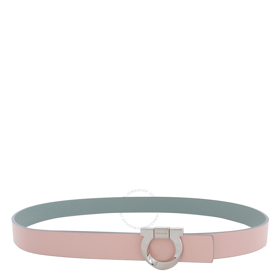 Ferragamo Gancini Reversible Leather Belt In Green