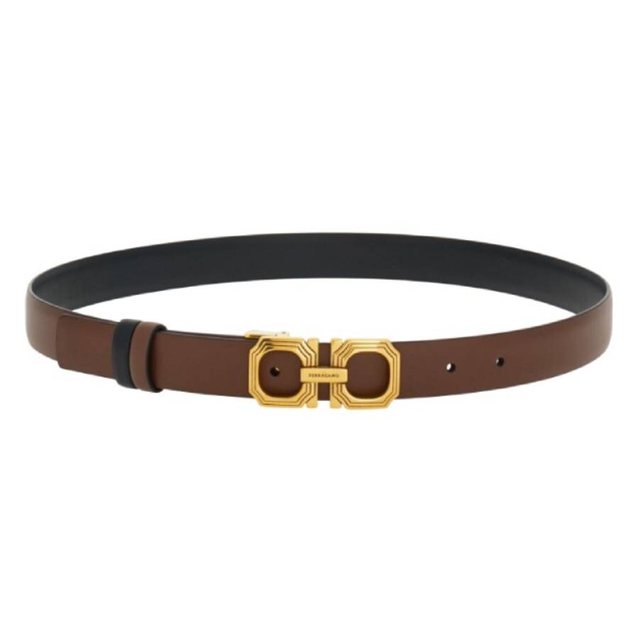 Gancini-Buckle Leather Belt