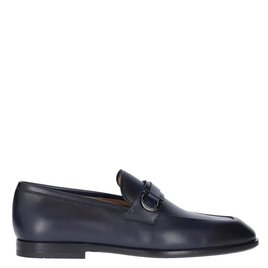 Ferragamo Gancini-Buckle Leather Loafers, Size 7 021688