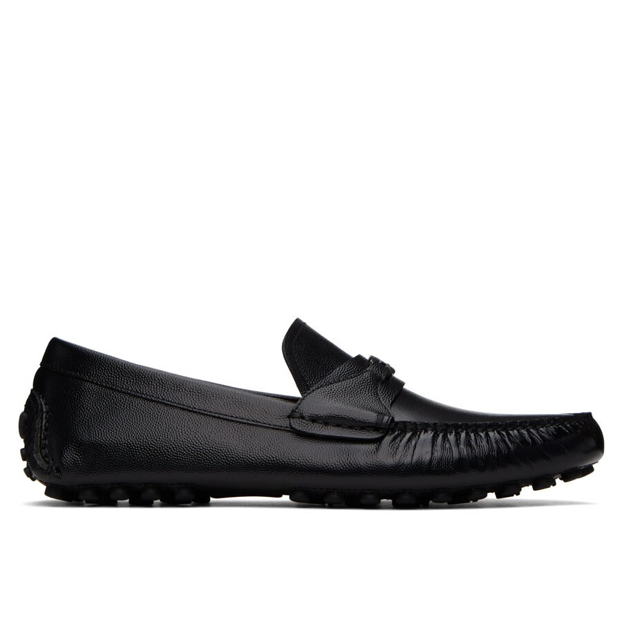 Ferragamo Gancini-buckle Slip-on Loafers In Black