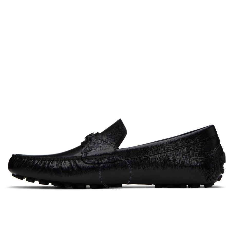 Ferragamo Gancini-buckle Slip-on Loafers In Black