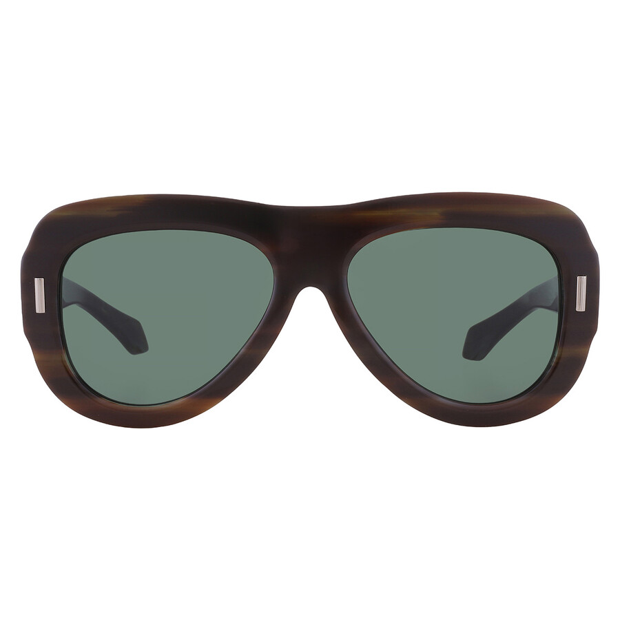 Ferragamo Green Oval Ladies Sunglasses Sf2029se 221 57