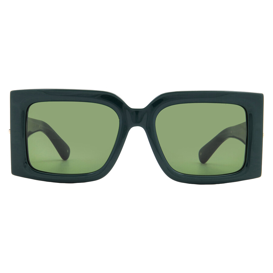 Ferragamo Green Square Ladies Sunglasses Sf2032s 302 55 In Blue