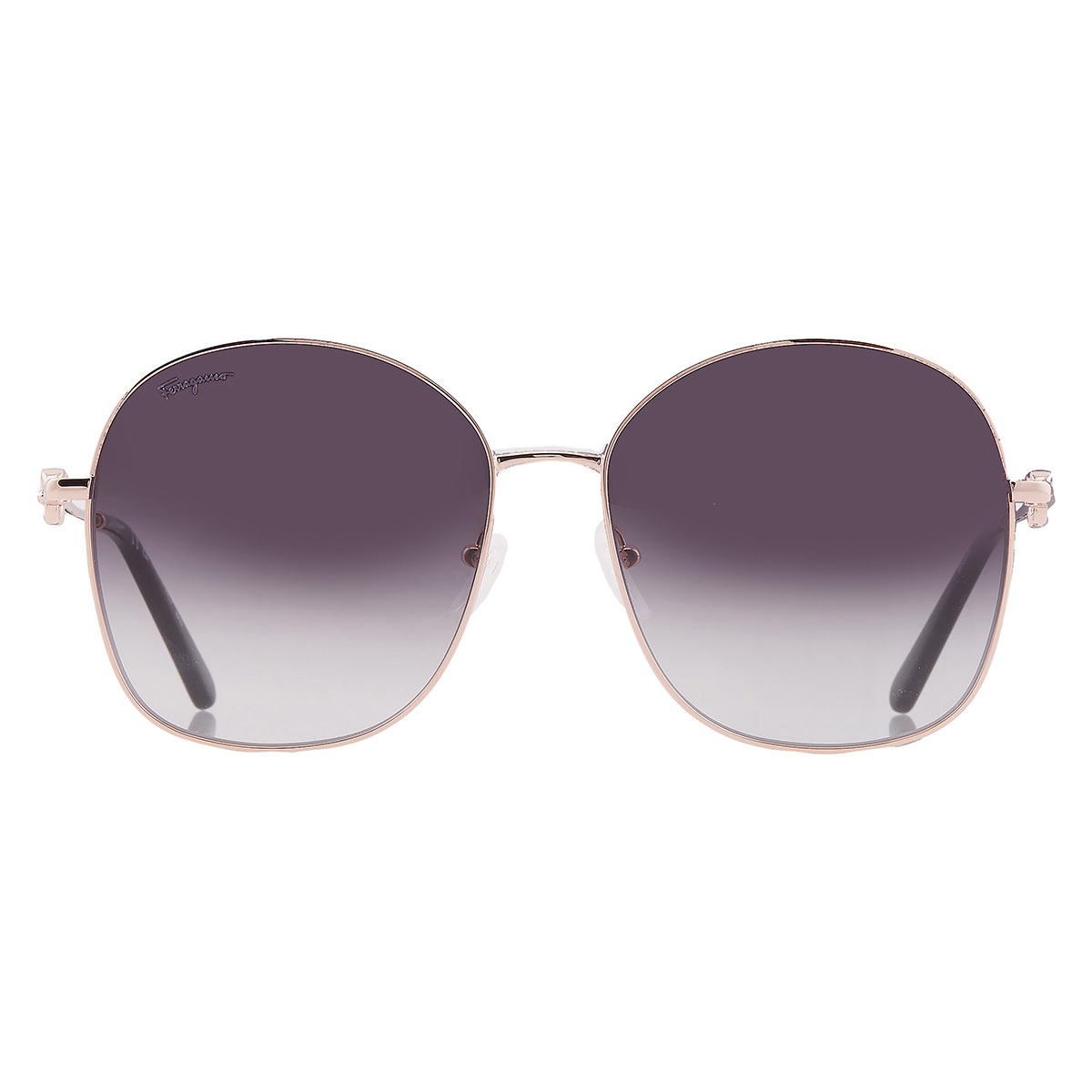New Ferragamo women’s aviators sunglasses, rose gold/grey gradient Rectangular frame sunglasses - Women | Ferragamo main image 2