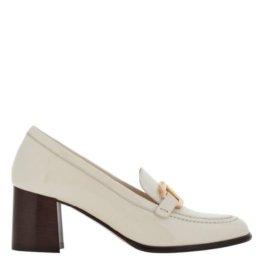 Ferragamo Heeled Loafer With Gancini Ornament, Size 5 01H369