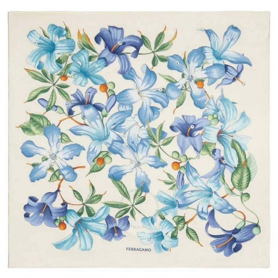 Ferragamo Hibiscus Print Sqaure Silk Foulard 310156 771242