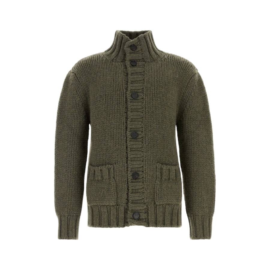 High Neck Long Sleeve Cardigan