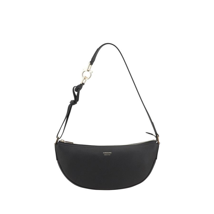 Ferragamo Hobo Shoulder Bag In Black