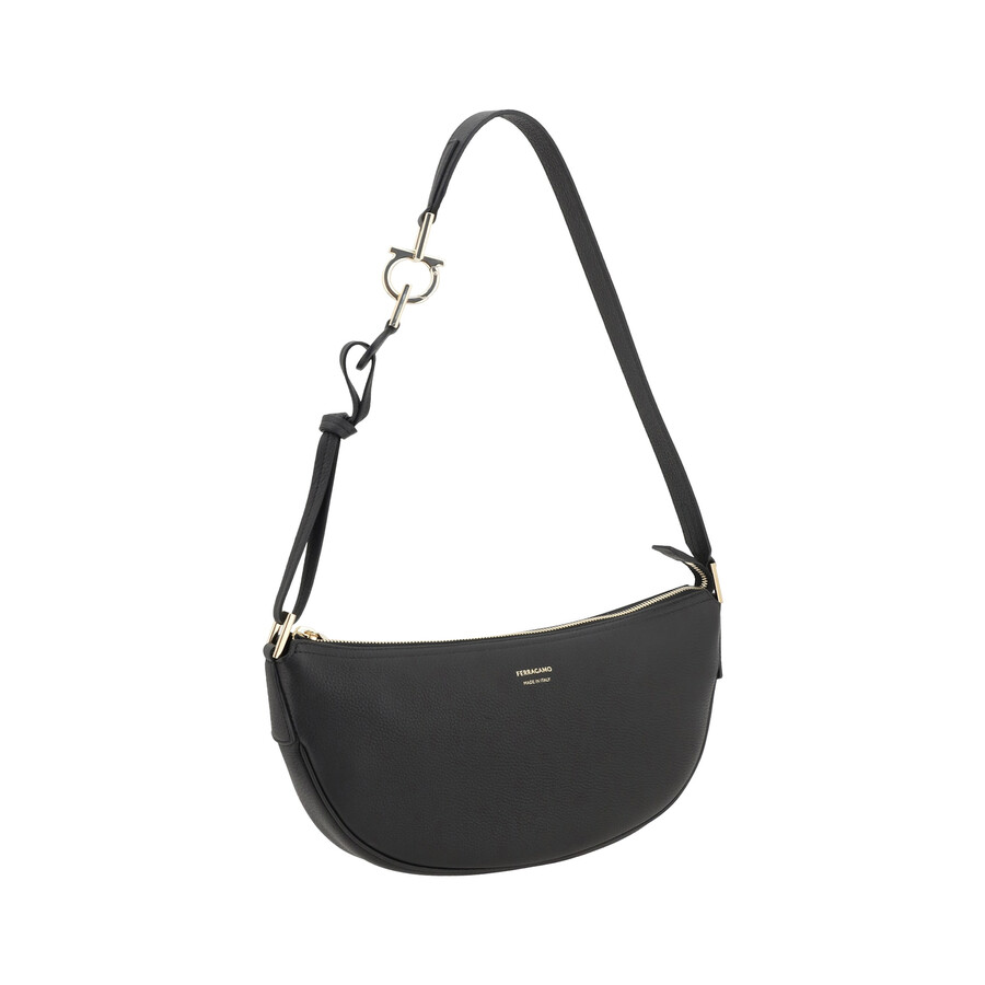 Ferragamo Hobo Shoulder Bag In Black