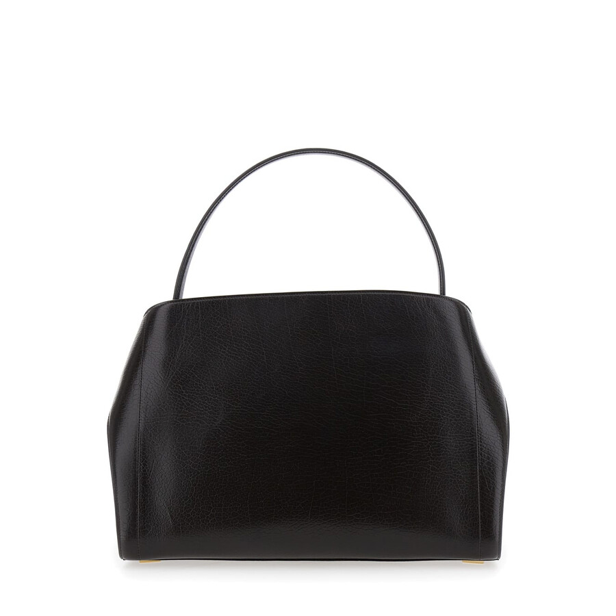 Ferragamo Hug Brown Shoulder Bag With Logo Printed On Front In Grained Leather Woman In Brown