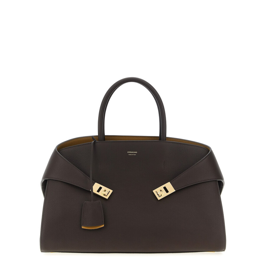 Ferragamo Hug M Leather Tote Bag Salvatore In Black