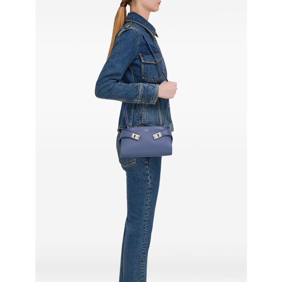 Ferragamo Hug Mini Shoulder Bag In Blue