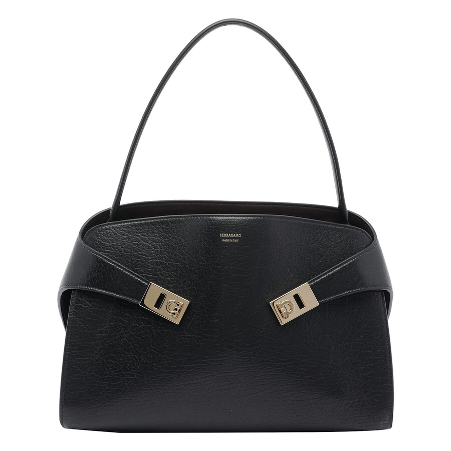Ferragamo Hug Shoulder Bag In Black