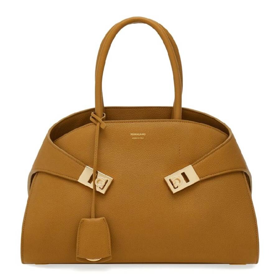 Ferragamo Women Hug Small Leahter Tote Bag In Orange