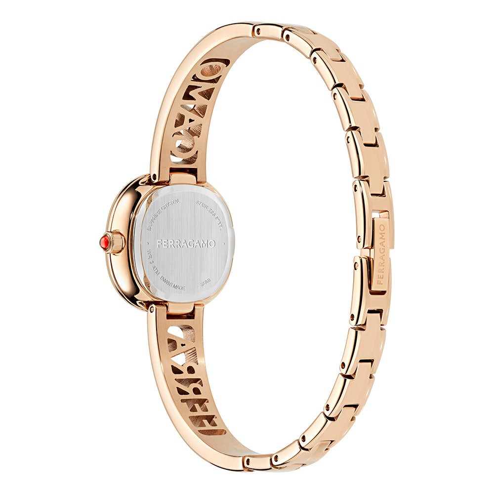 SALVATORE FERRAGAMO 아이코닉 주얼 뱅글 쿼츠 블랙 다이얼 여성 시계 SFAB00224