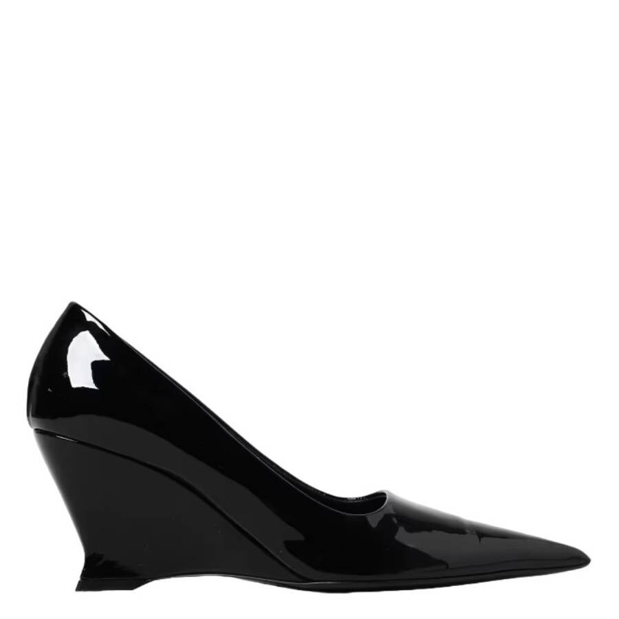 Ferragamo Sloping Heels With Shallow Mouth In Black