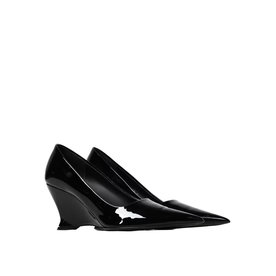 Ferragamo Sloping Heels With Shallow Mouth In Black