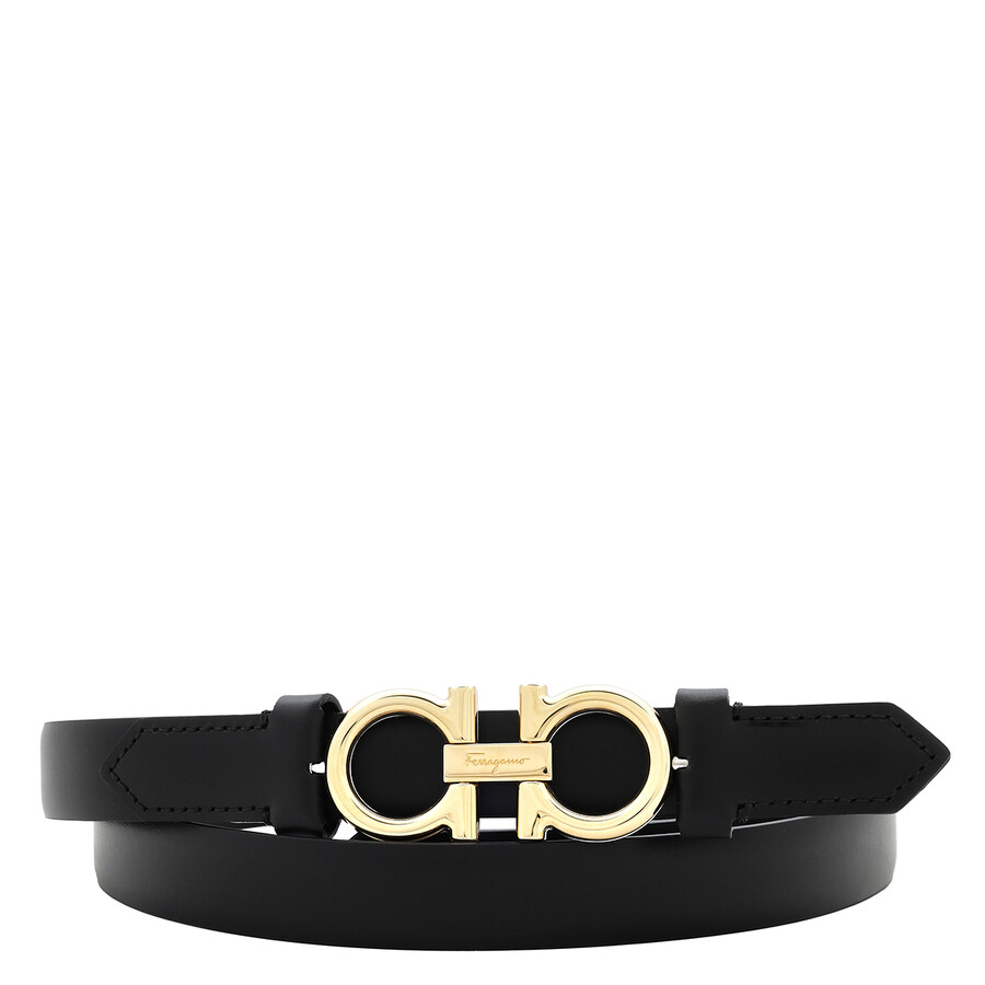 ベルト FERRAGAMO SS25 Ferragamo Belts Black (715735 23B707001) Ferragamo Ladies Donna Black Calfskin Gancini Belt, Brand