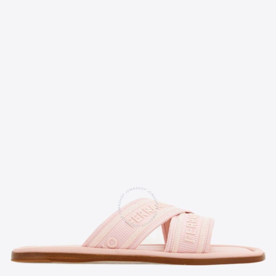 サンダル・ミュール Ferragamo SANDALS WOMAN LAURENE Ferragamo Ladies Laurene Logo Slides, Size 10 C 01G833
