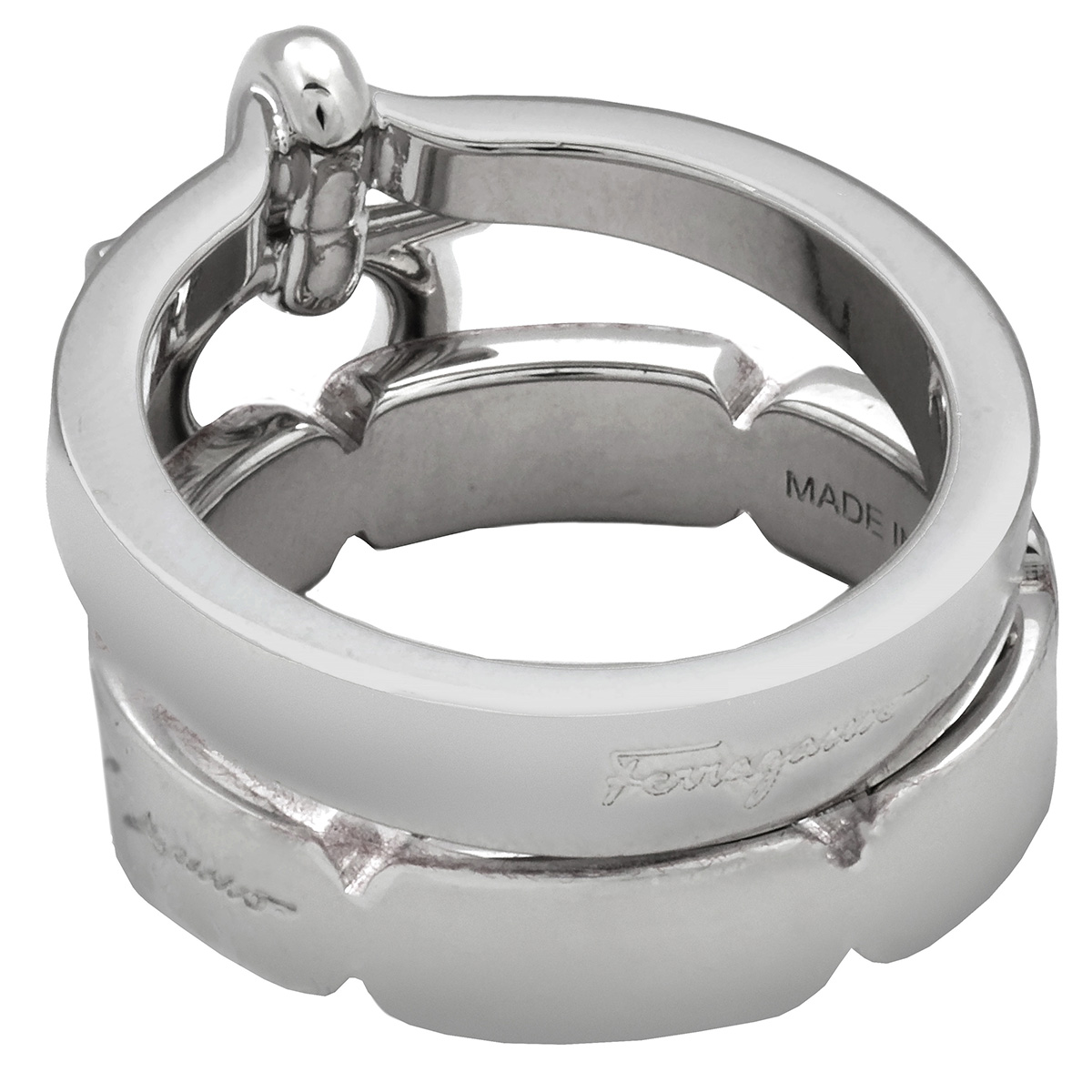 SALVATORE FERRAGAMO 여성 팔라디움 스카프 링