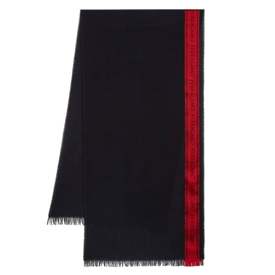 Ferragamo Color Block Scarf In Black