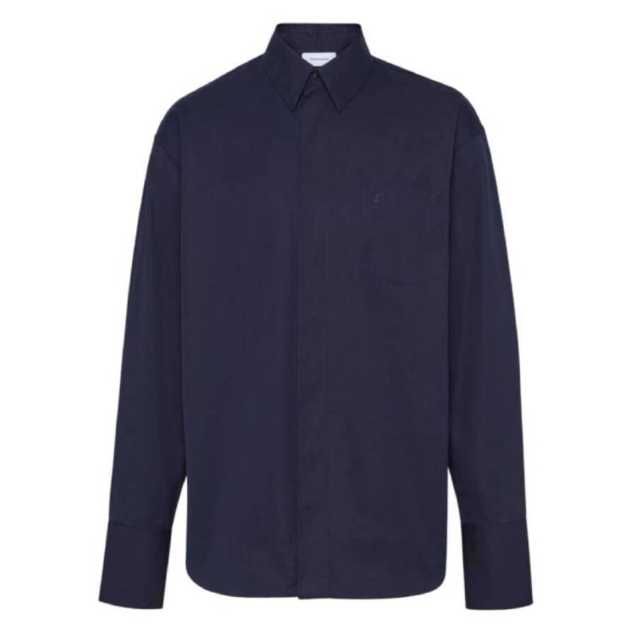 Logo Embroidered Cotton Poplin Shirt