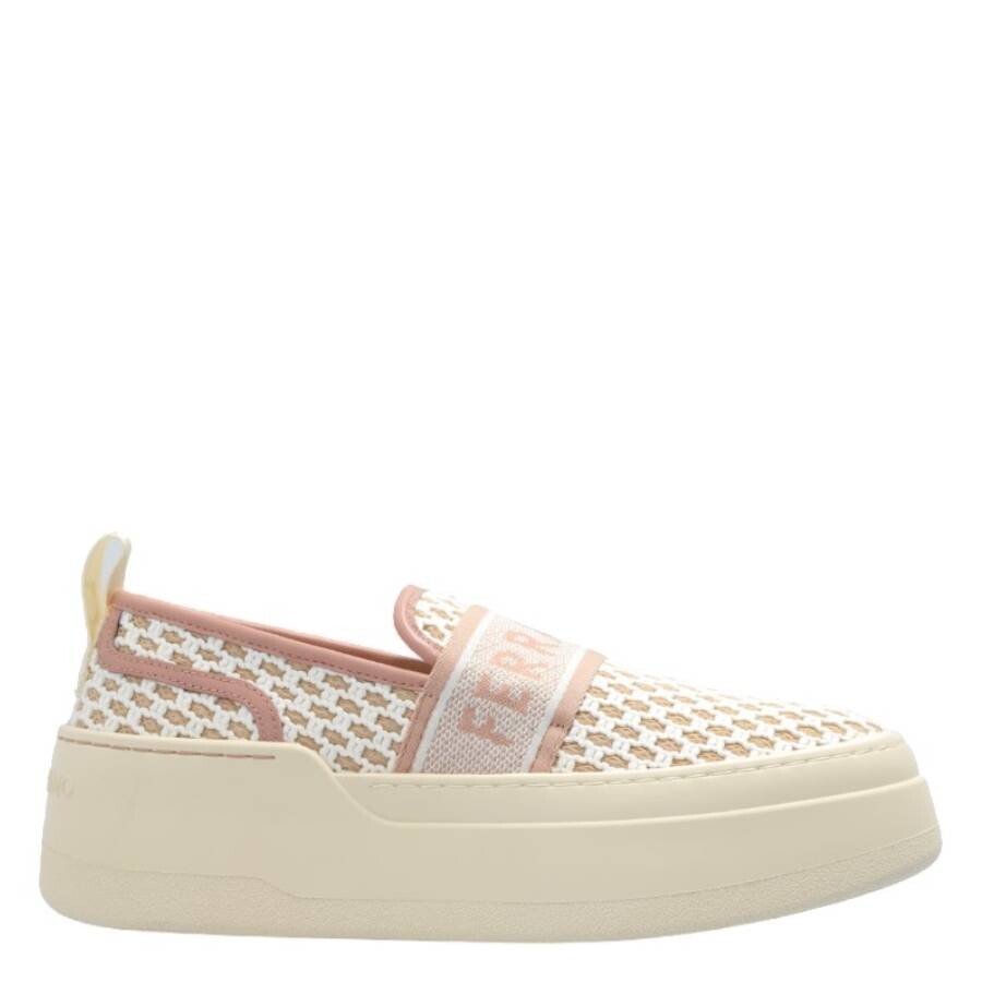Ferragamo Platform Slip-on Sneakers In Beige