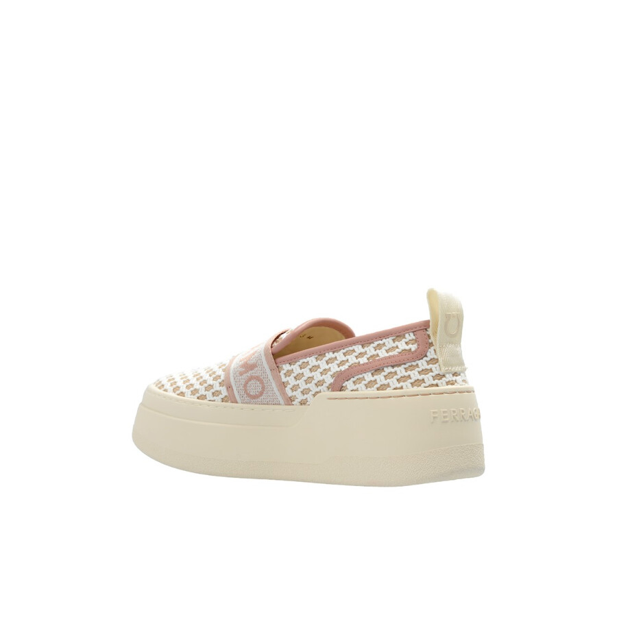 Ferragamo Platform Slip-on Sneakers In Beige
