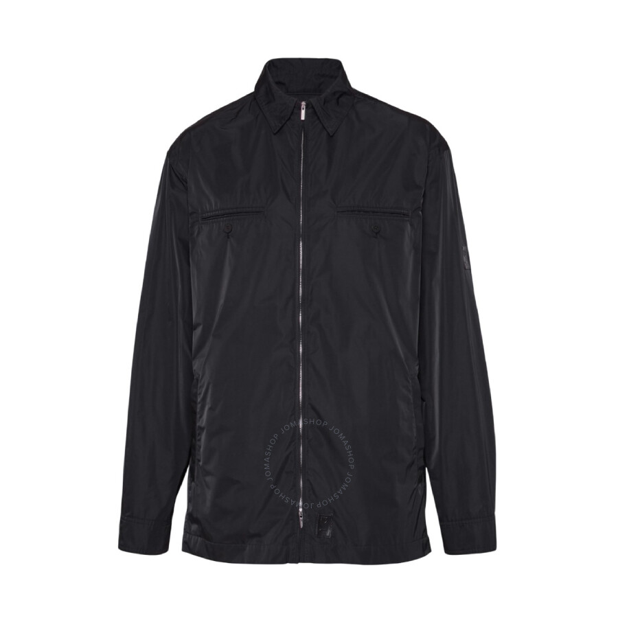 Ferragamo Logo Patch Polyester Windbreaker In Black