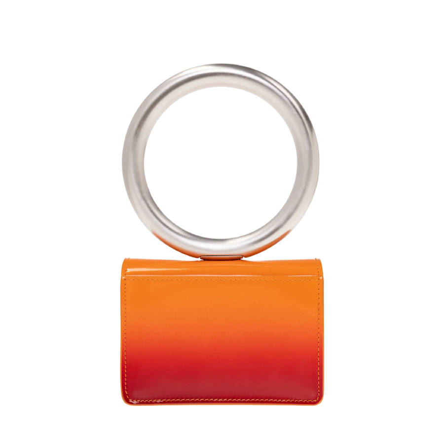 Ferragamo Logo Print Micro Pouch In Orange