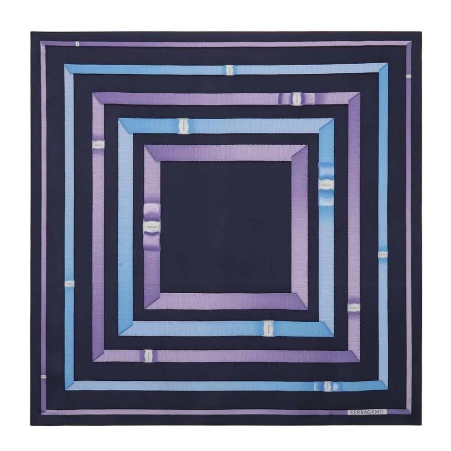 Ferragamo Silk Scarf In Blue