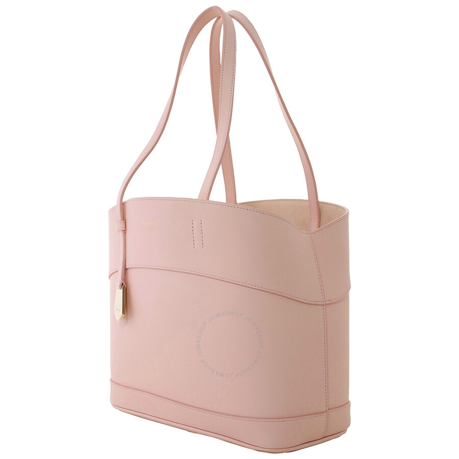 Ferragamo Logo Print Small Charming Shopping Bag In Pink