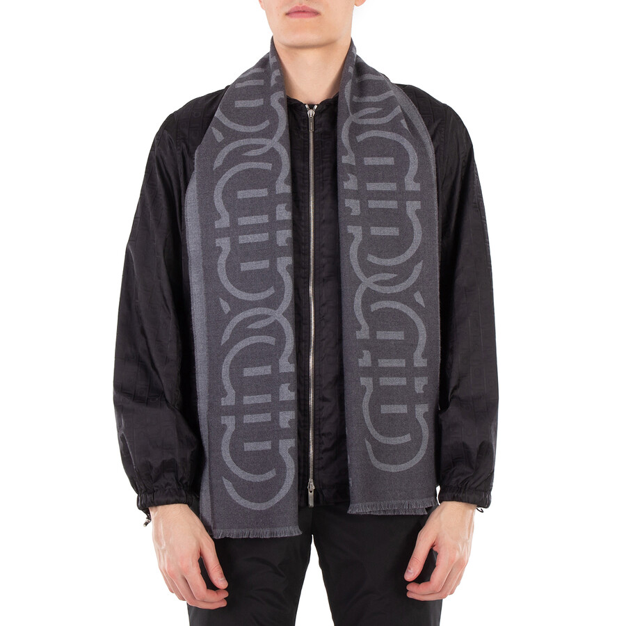 Logo Print Wool Scarf