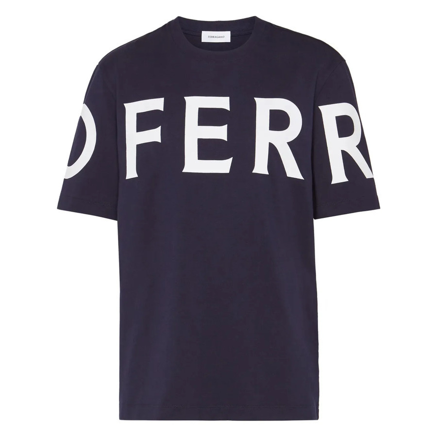 Ferragamo Logo-Print Cotton T-Shirt 122303771855 - Clothing
